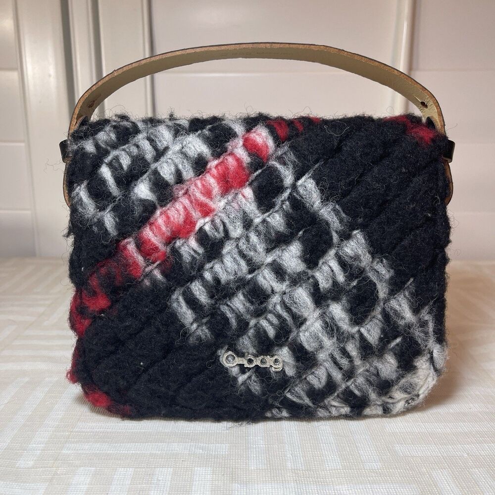 O BAG Small Purse Bag with Handle Italian Made Black Red Gray